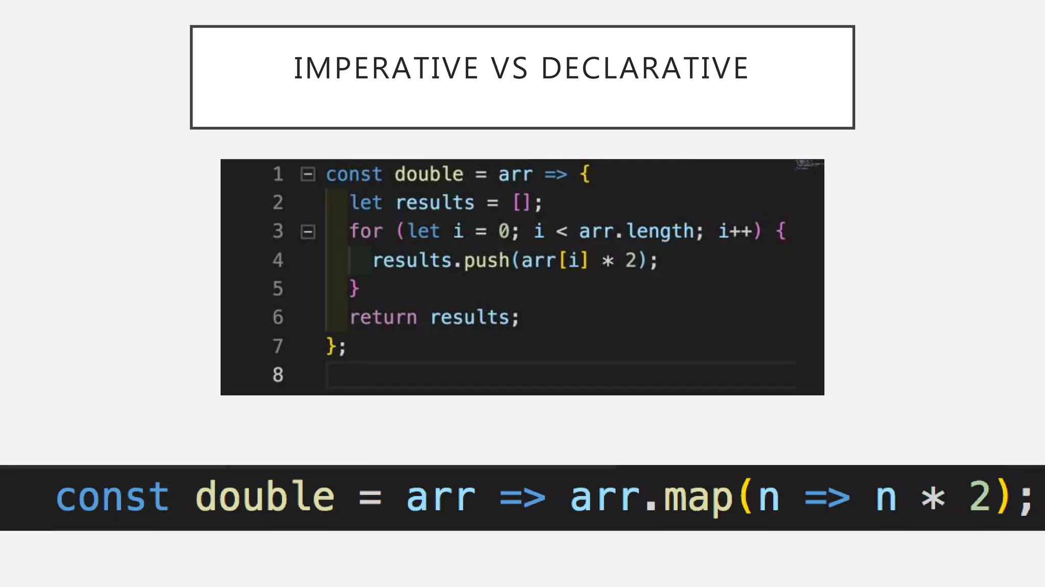IMPERATIVE VS DECLARATIVE
 