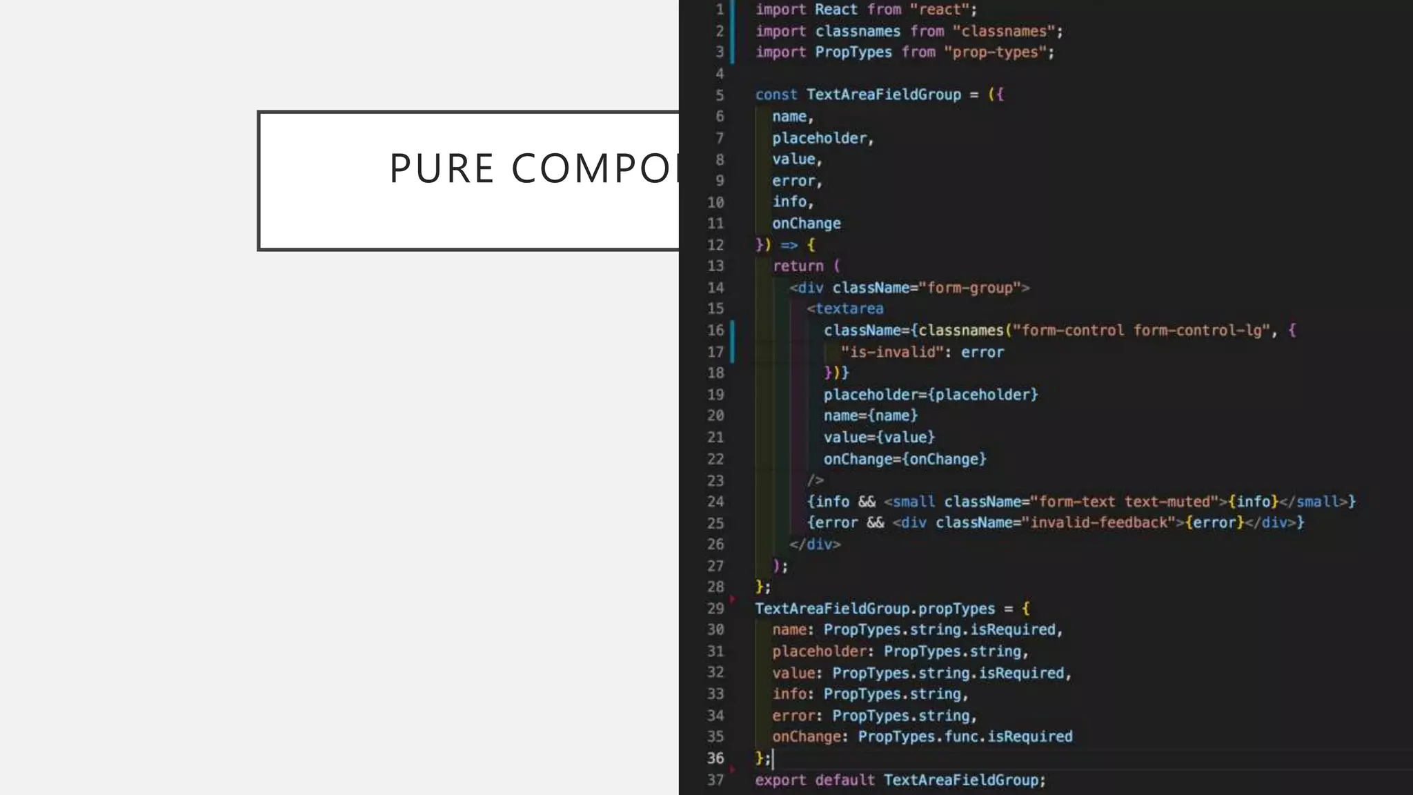 PURE COMPONENTS IN REACT
 
