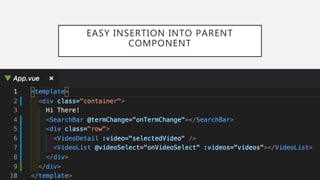 EASY INSERTION INTO PARENT
COMPONENT
 