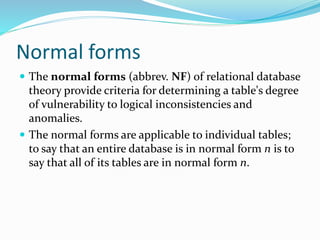 Functional dependencies and normalization | PPTX | Databases | Computer ...