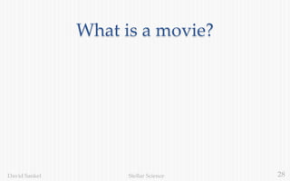28Stellar ScienceDavid Sankel
What is a movie?
 