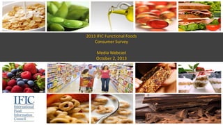 2013 IFIC Functional Foods
Consumer Survey
Media Webcast
October 2, 2013
 