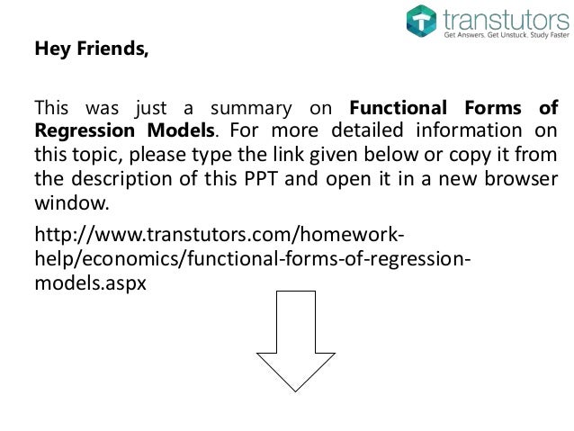 functional forms of regression models eonomics quadratic functional form