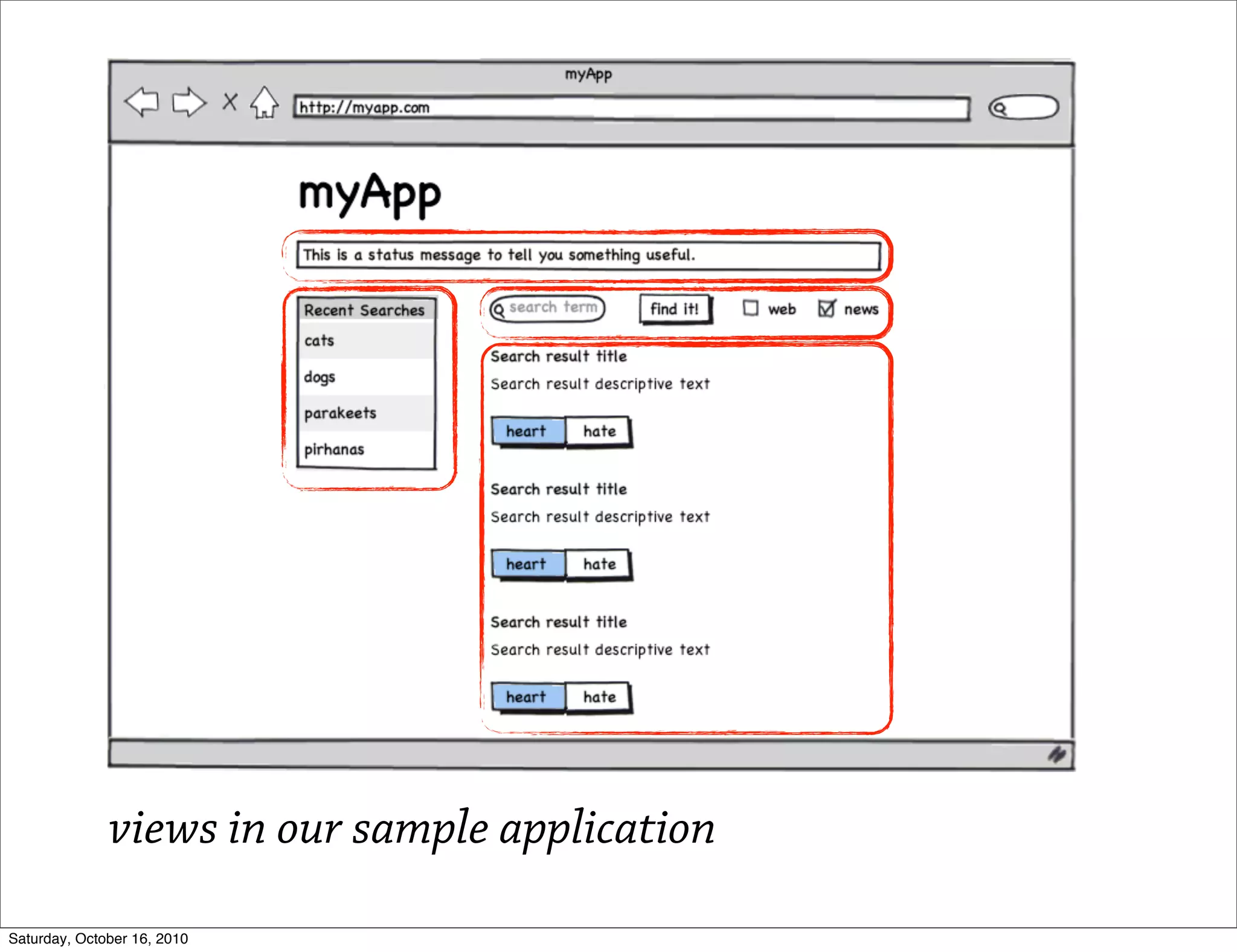 views in our sample application
Saturday, October 16, 2010
 