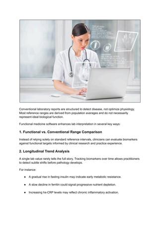 Functional Vs. Conventional Lab Ranges Functional Medicine Software with Evidence-Based Protocol Generator ...