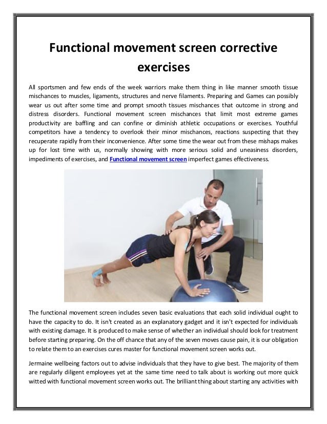 Functional movement screen corrective exercises