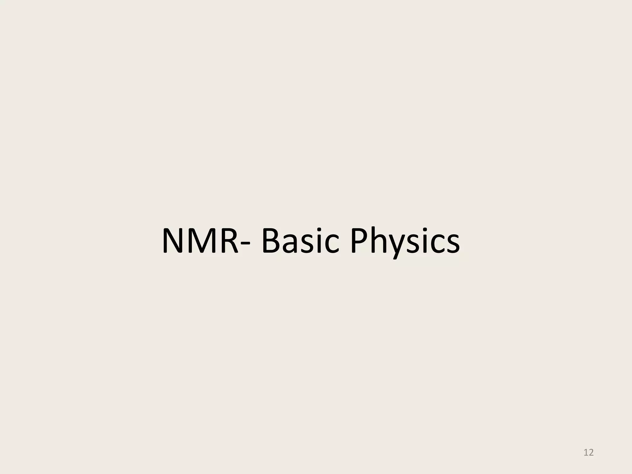 NMR- Basic Physics
12
 
