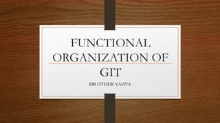 FUNCTIONAL
ORGANIZATION OF
GIT
DR HYDER YAHYA
 