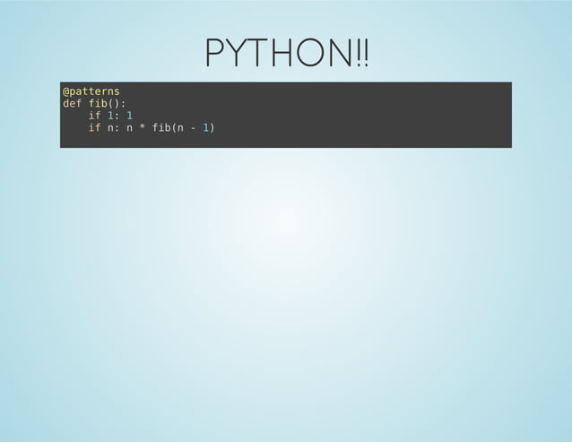 Functional Pattern Matching on Python | PPT
