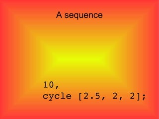 A sequence 10, cycle [2.5, 2, 2]; 