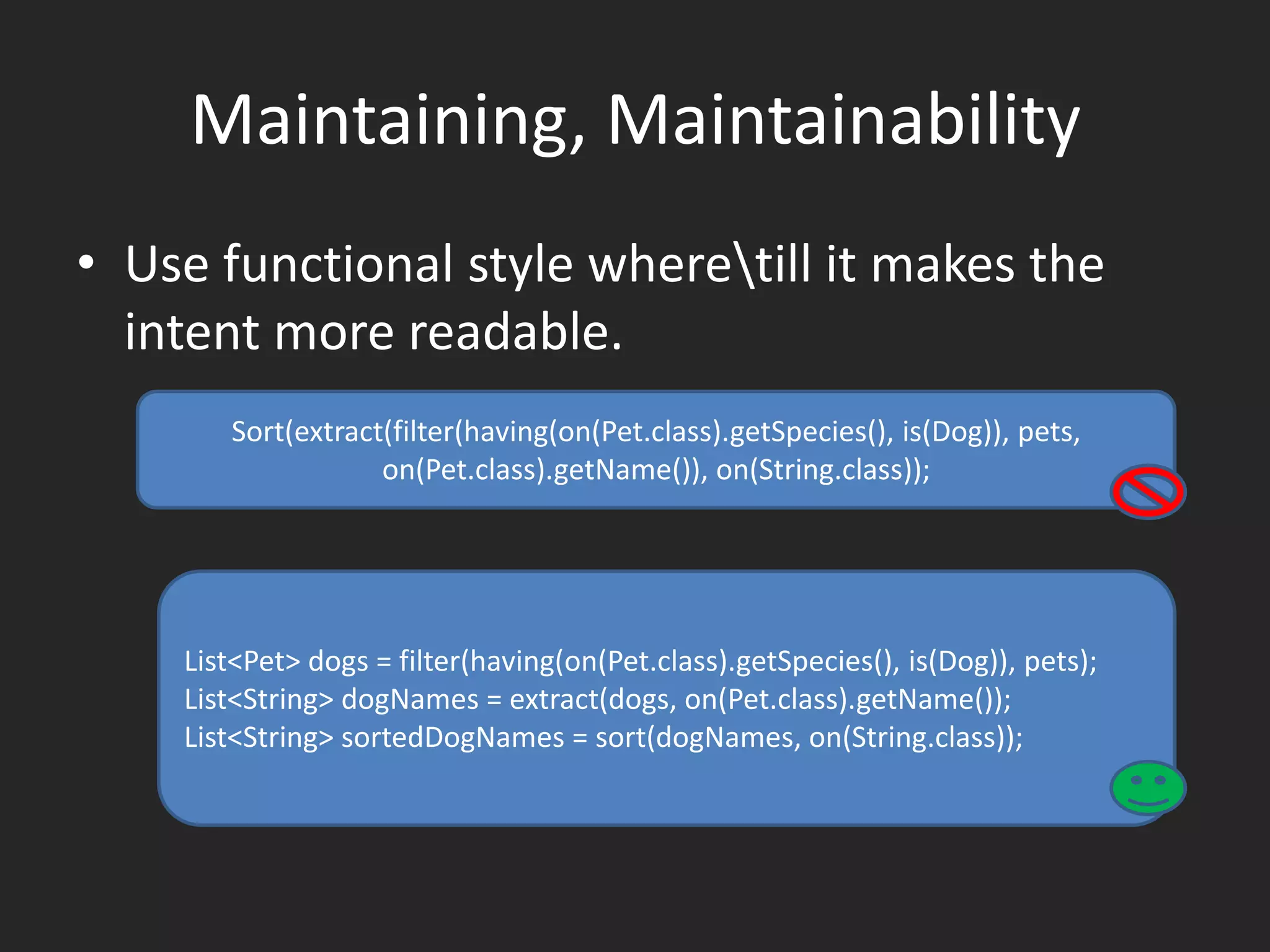 FP vs Others
• Persistent data structures
• Powerful concurrency constructs : Actors
• Software transactional memory
• Avoid “Null”

 