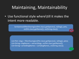 FP vs Others
• Persistent data structures
• Powerful concurrency constructs : Actors
• Software transactional memory
• Avoid “Null”

 