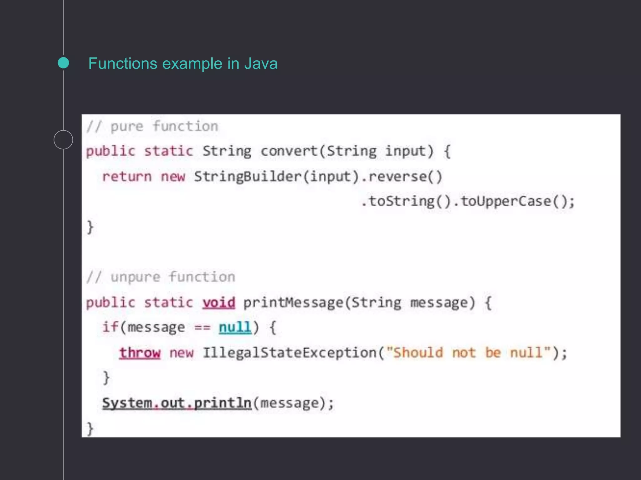 Functions example in Java
 
