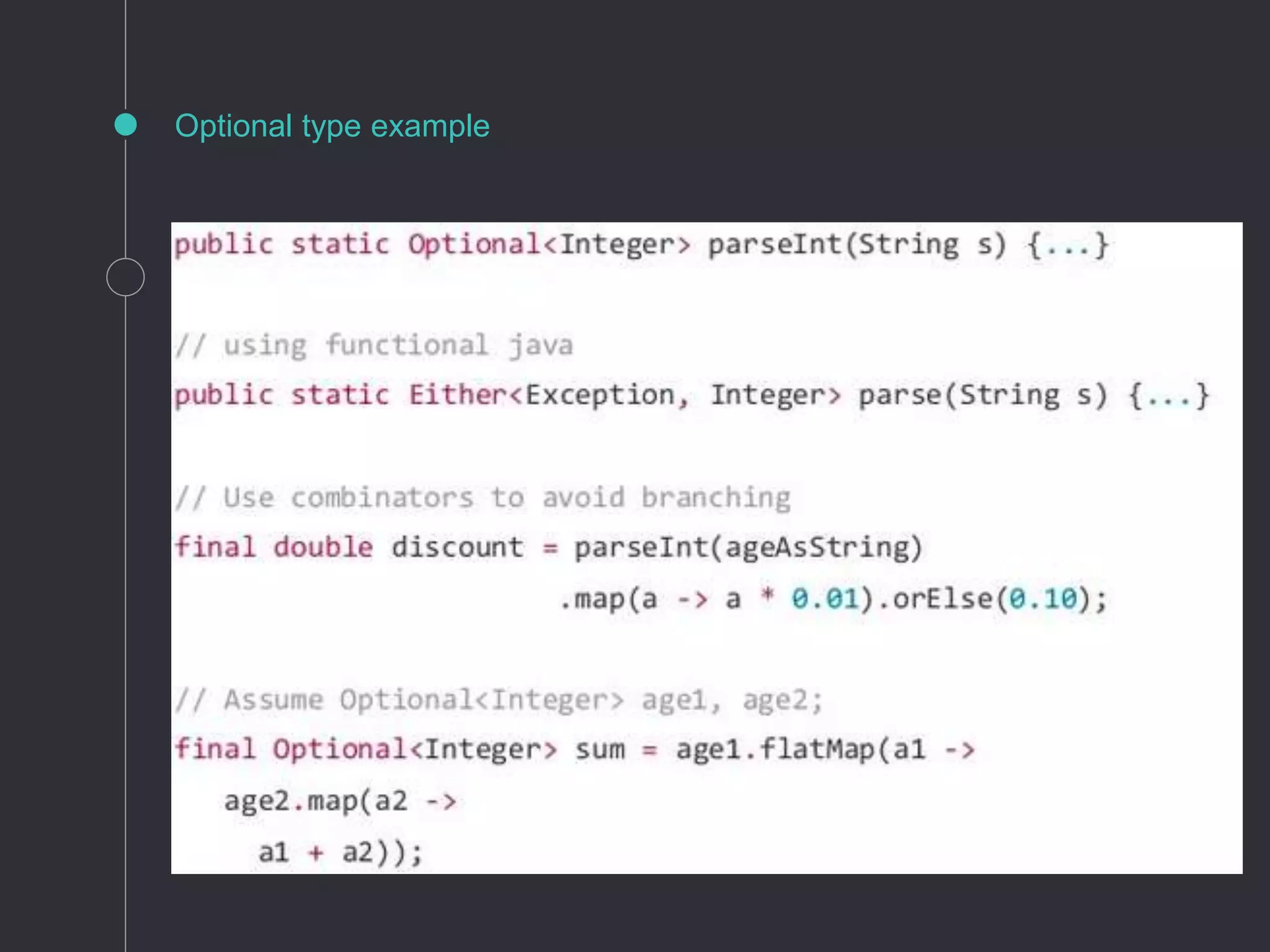 Optional type example
 