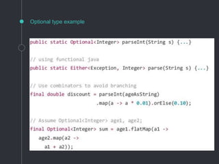 Optional type example
 