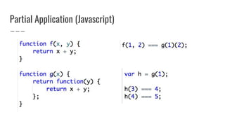 Partial Application (Javascript)
 