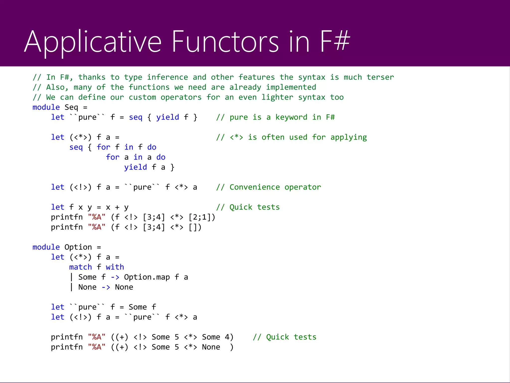 Functional Programming in C# and F# | PPT