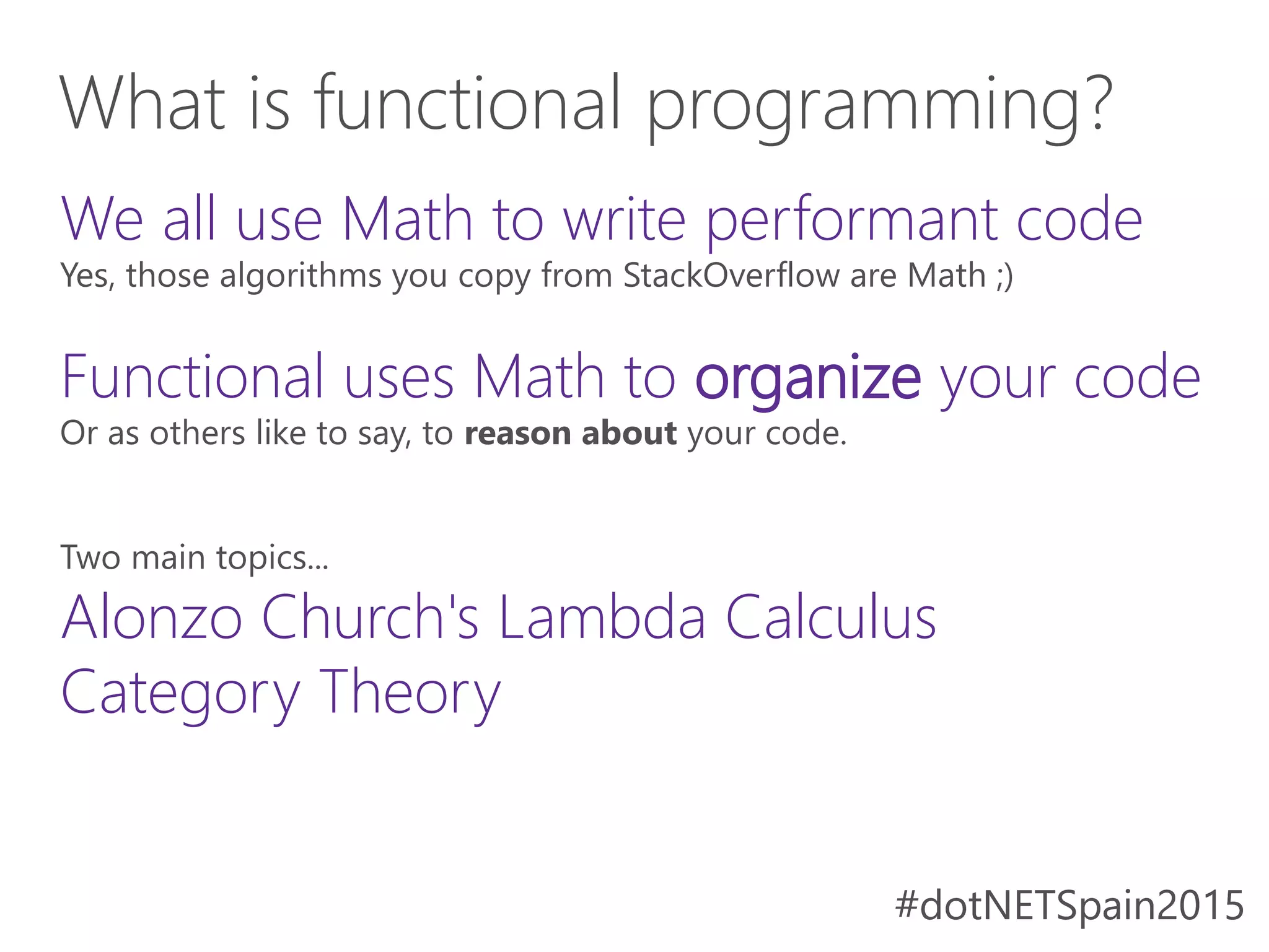 Functional Programming in C# and F# | PPT