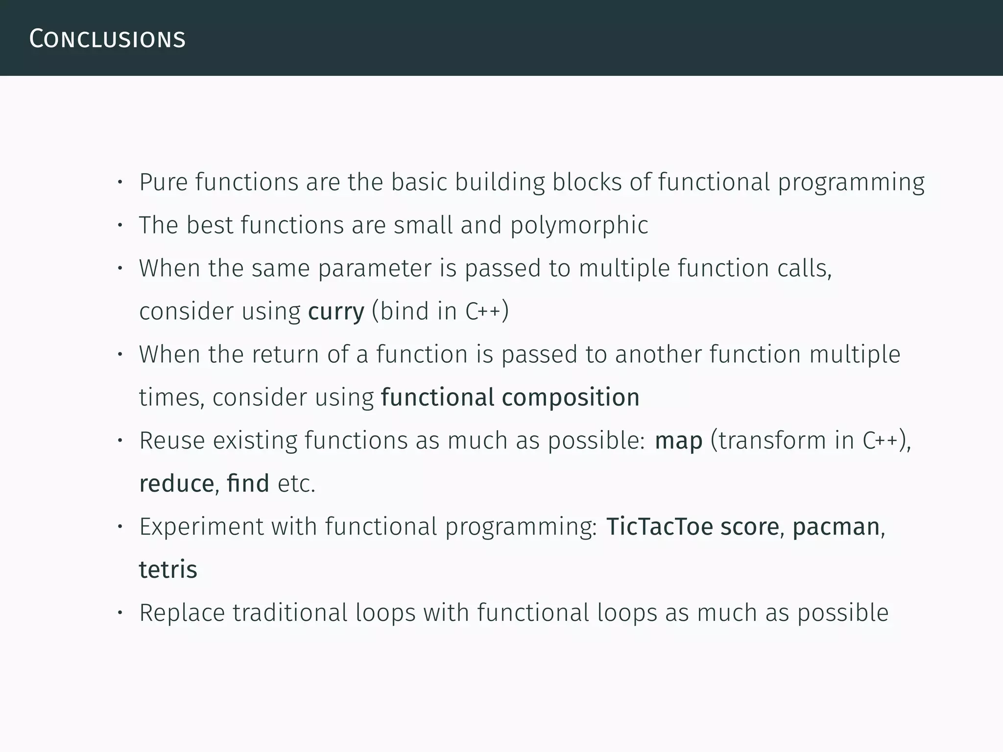 Functional programming in C++ | PPT