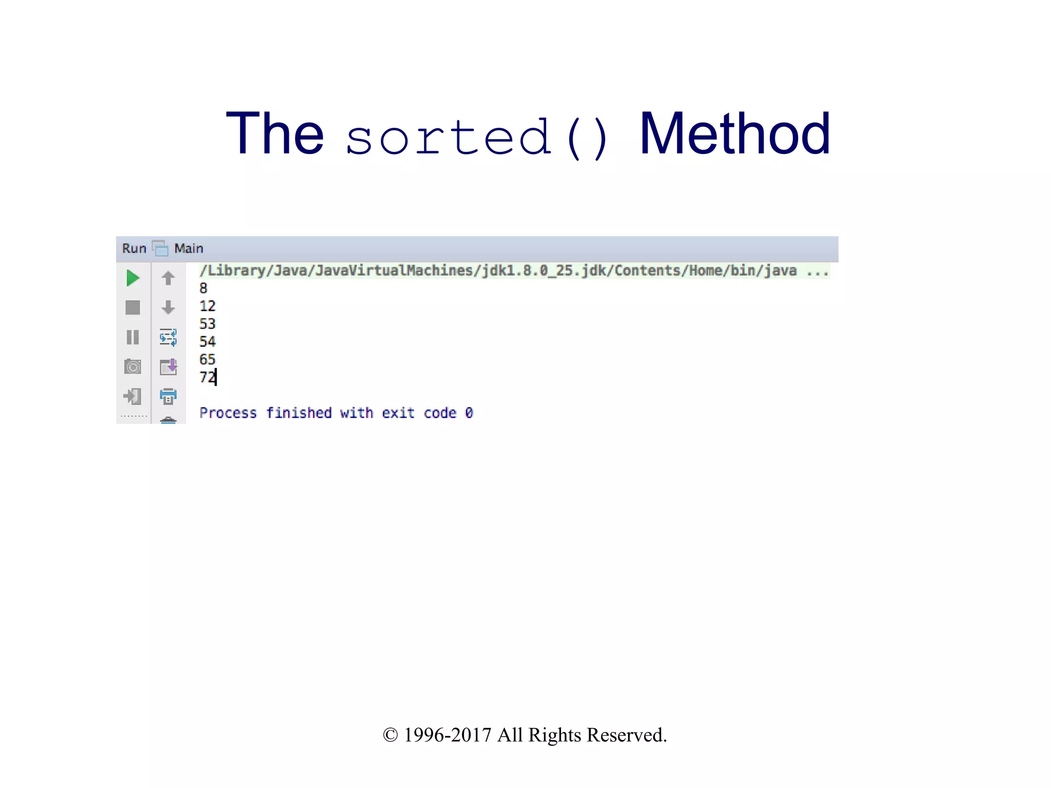 © 1996-2017 All Rights Reserved. The sorted() Method 
