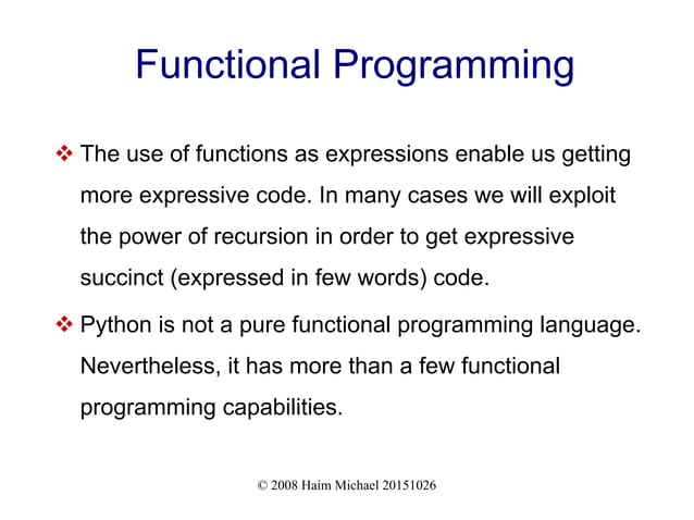 Functional Programming in Python | PPT