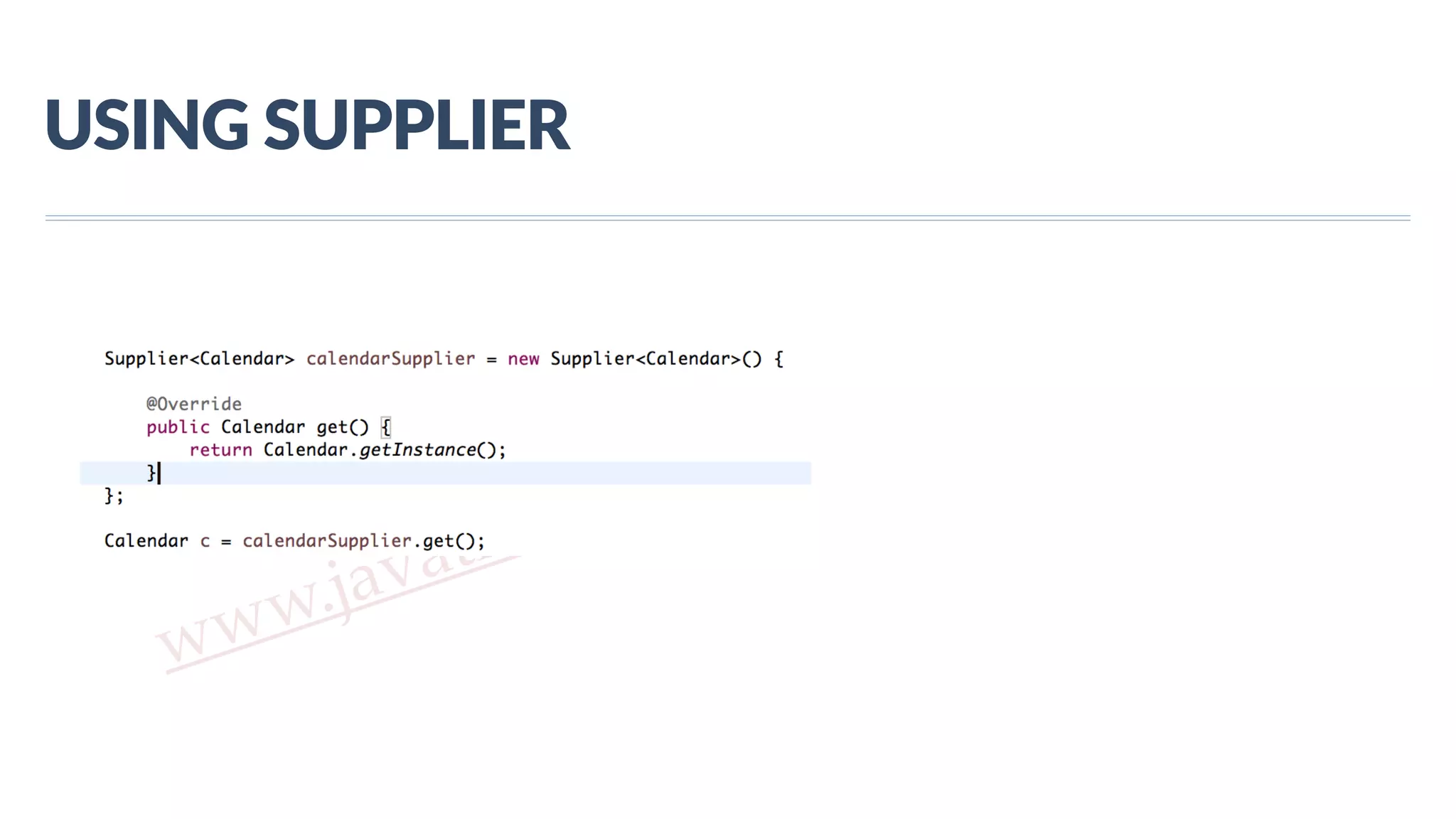 www.javathlon.com USING  SUPPLIER 