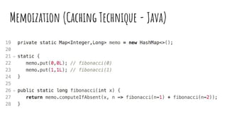Memoization (Caching Technique - Java)
 