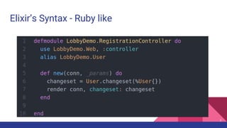 Elixir’s Syntax - Ruby like
7
 