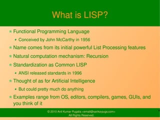 Functional Programming with LISP