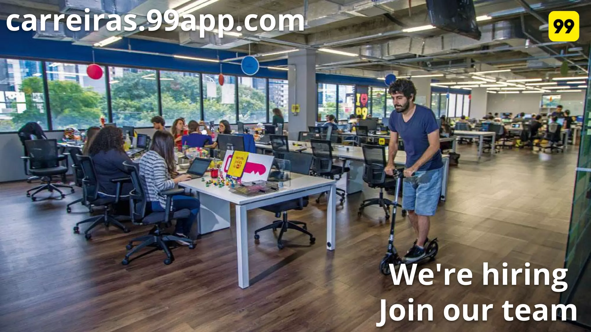 We're hiring
Join our team
carreiras.99app.com
 