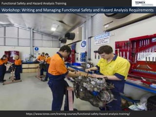 https://www.tonex.com/training-courses/functional-safety-hazard-analysis-training/
Functional Safety and Hazard Analysis Training
Workshop: Writing and Managing Functional Safety and Hazard Analysis Requirements
 