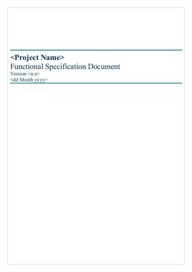 functional specification document template