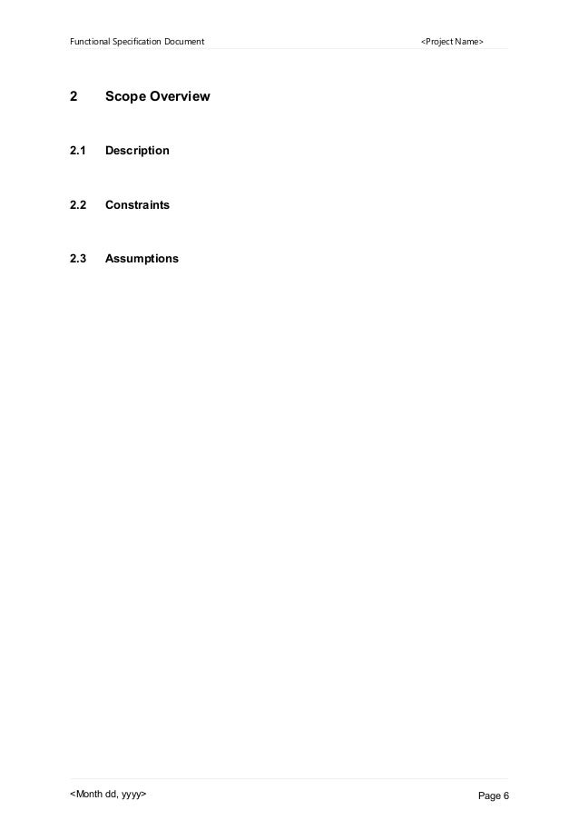 functional specification document template