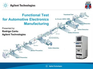 Functional Test
for Automotive Electronics
            Manufacturing
Presented by:
Rodrigo Cantu
Agilent Technologies
 