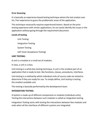 Error Guessing Testing Example Functional Testing.docx