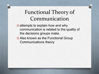 Functional theory of communication | PPTX