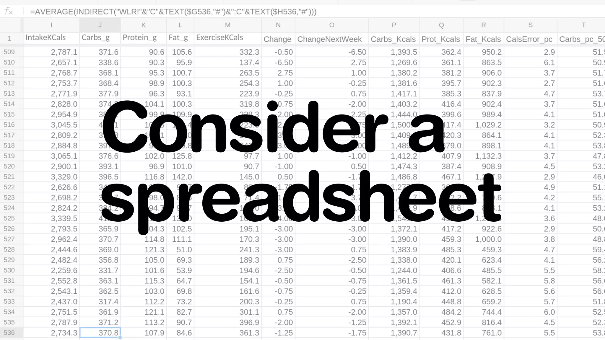 Consider a 
spreadsheet 
 
