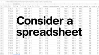 Consider a 
spreadsheet 
 