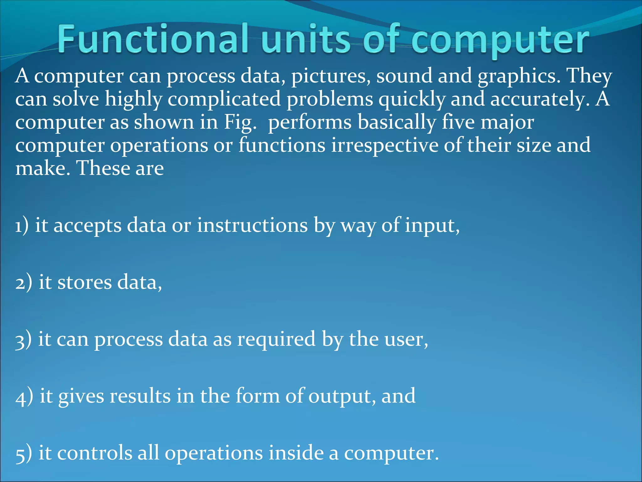 Functional units of computer ppt