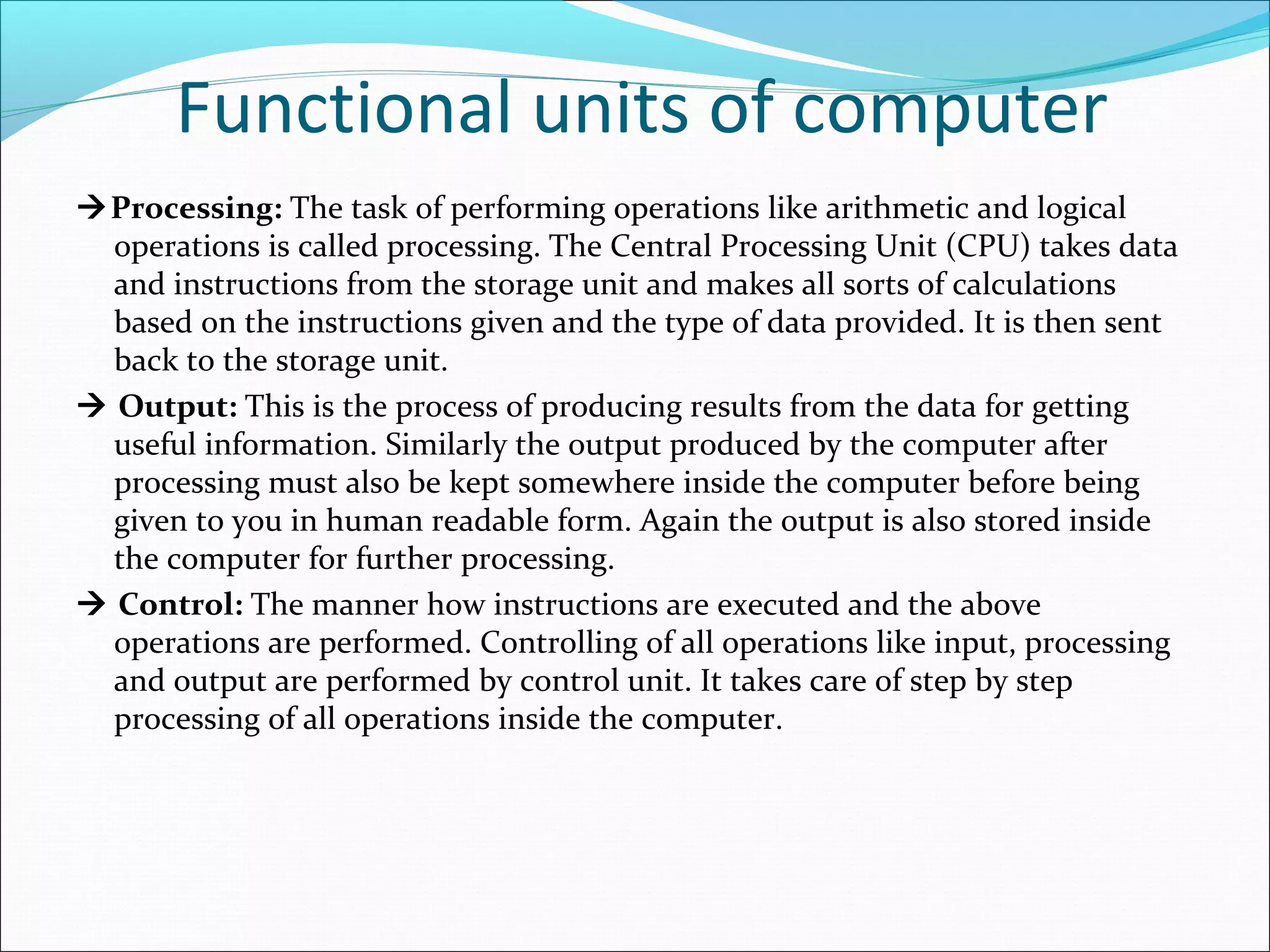Functional units of computer | PPT