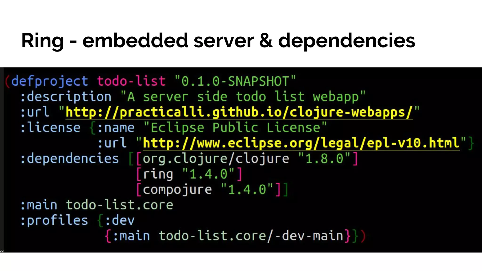 Ring - embedded server & dependencies 