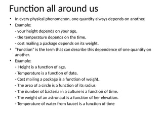 Function Example Science Function and Their Graphs, Operations of Function and Types of ...