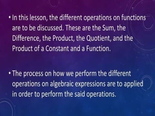 Function and Their Graphs, Operations of Function and Types of ...
