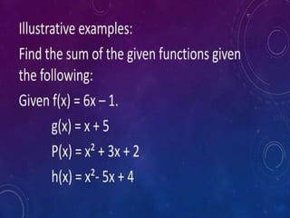 Function and Their Graphs, Operations of Function and Types of ...