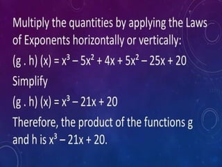 Function and Their Graphs, Operations of Function and Types of ...