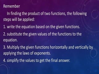Function and Their Graphs, Operations of Function and Types of ...