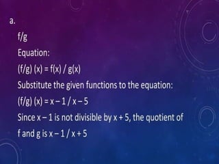 Function and Their Graphs, Operations of Function and Types of ...