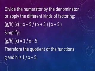 Function and Their Graphs, Operations of Function and Types of ...