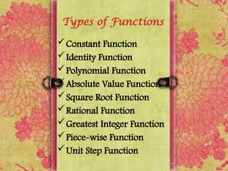 Function and Their Graphs, Operations of Function and Types of ...