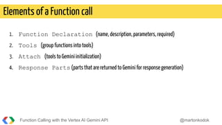 Function Calling with the Vertex AI Gemini API | PDF